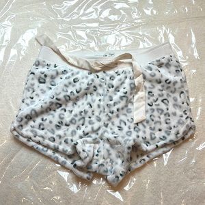 Golly hicks snow leopard fuzzy shorts
